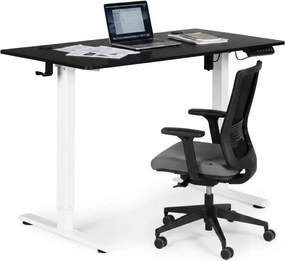 Elektrický nastaviteľný stôl 120 x 60 cm, nastaviteľná výška 72-117 cm, biely