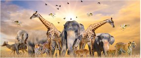Obraz - Africké zvieratá (120x50 cm)