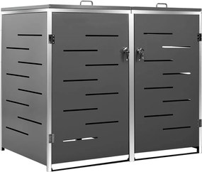 vidaXL Ohrada na 2 odpadkové koše 138x77,5x112,5 cm nehrdzavejúca oceľ