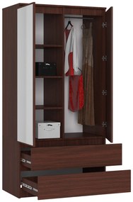 Šatníková skriňa Star so zrkadlom 90 cm wenge