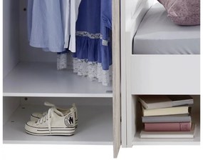 Detská poschodová posteľ 90 cm Mathers (biela + svetlosivá). Akcia -19%. Vlastná spoľahlivá doprava až k Vám domov. 1082825