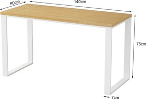 Kancelářský stůl Houseland Nuvia Home 05 140 cm dub/bílý