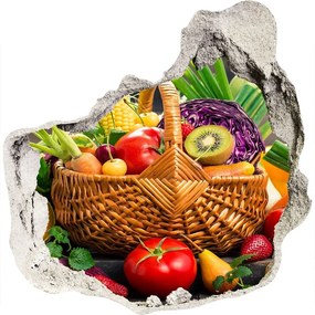 Fotoobraz diera na stenu nálepka Košík ovocie zelenina nd-p-113708770