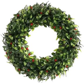 Vianočný veniec s LED osvetlením BestBerg / Ø 56 cm / 1 ks / zelená