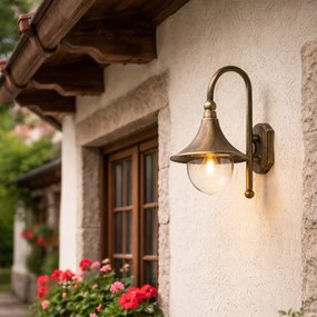 Klasická vonkajšia nástenná lampa starožitné zlato IP44 - Daphne