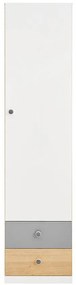 Skriňa Pixel 1D PX4 sušienkový dub / biely lux / sivý