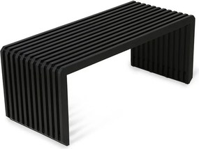 Čierna drevená lamelová lavica Slatted - 96*43*38 cm