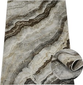 Koberec Wenus 7772 GREY – sivý koberec s abstraktným vzorom Rozmer: 300x400 cm