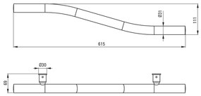 Deante Vital príslušenstvo, nástenné kovové madlo, čierna, DEA-NIV_B41I