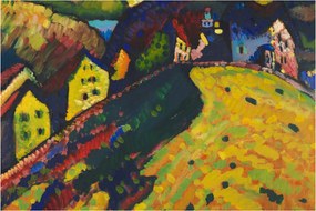 Obraz - Vasily Kandinsky, Houses at Murnau, reprodukcia (90x60 cm)