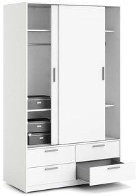 Biela šatníková skriňa s posuvnými dverami 121x200 cm Line – Tvilum