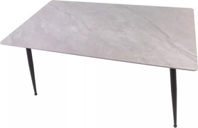 Jedálenský stôl Rion 130 cm keramika sivý mramor/čierny