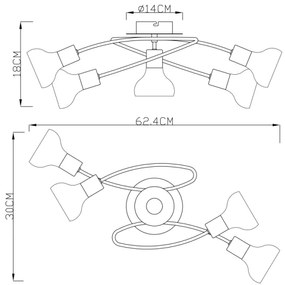 GLOBO 54921-5 - Prisadený luster LOTHAR 5xE14/40W/230V