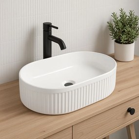 Erga Halle, umývadlo na dosku 490x315x130 mm, biela lesklá, ERG-V03-HALLE49-WH