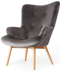Kreslo MOSS zamatové sivé SS22 925805