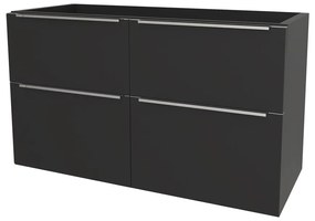 Mereo, Mereo Mailo, kúpeľňová skrinka 121 cm, chróm madlo, Multidecor, Čierna Supermat, MER-CN593SCIPM