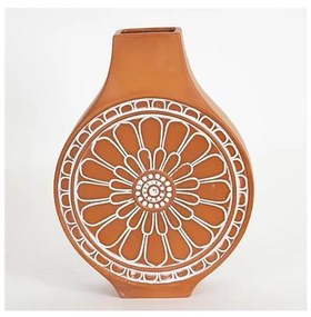 Keramická váza 28,7x21,3x8,1 cm tehlová