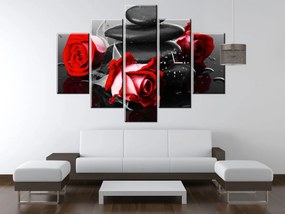 Gario Obraz s hodinami Roses and spa - 5 dielny Rozmery: 150 x 105 cm