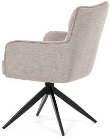 Autronic - Židle jídelní, taštičkové pružiny v sedáku, 180° otočný mechanismus, lanýžová voděodolná látka, černý kov - DCH-P3170 LAN2 AKCE