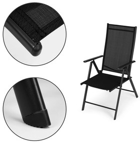 Sada 2 skladacích záhradných stoličiek ModernHome - čierna