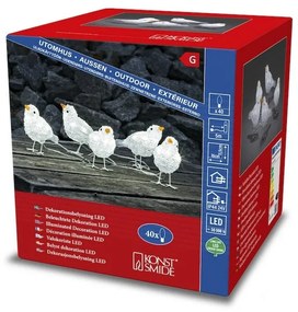 Vianočná vonkajšia dekorácia Vtáčiky, 40 LED, 5 ks