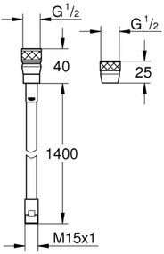 GROHE 46174000 - Sprchová hadica METALFLEX 1500 mm lesklý chróm