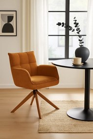 Otočné kreslo Marilla, drevené nohy, škoricové (53240002)