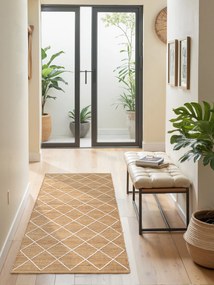 Hanse Home, Behúň Kunu 106208 Natural Gold White, 80x200, béžová, chodba / predsieň