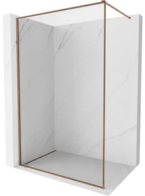 Mexen Kioto-F, sprchová zástena s rámom 50 x 202 cm, 8 mm číre sklo, profil ružové zlato, 800-050-104-60-00