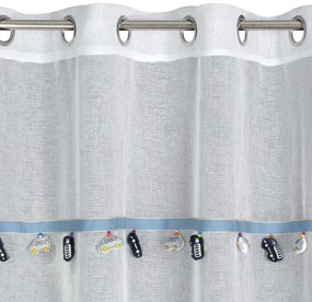 DETSKÁ ZÁCLONA NA KRÚŽKOCH CAR 1 140X250 CM BIELA
