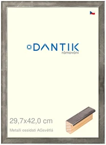 DANTIK rám na obraz 29,7x42 | Metalli oidati AGsvětlá (Plexi Čiré)