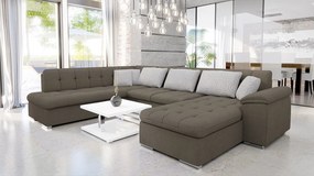 Rohová sedacia súprava Tony Bis Premium, Dostupné poťahy: Terra 06 + Terra 06 + Terra 10 ECO, Strana: Pravá - U