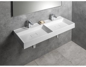 Biele dvojumývadlo z liateho mramoru 119x44 cm Godiva – Sapho