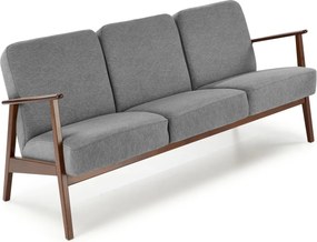 Trojmiestna pohovka z masívu MILANO 175 cm popolavo sivá/orech