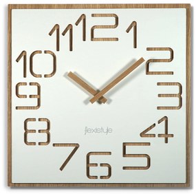 Dekorstudio Moderné drevené hodiny EKO Digits Biele - 40cm
