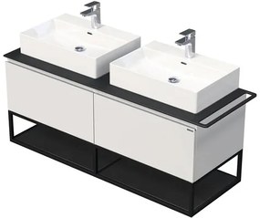 Kúpeľňová skrinka s umývadlom Intedoor Landau Metal 140 cm biela