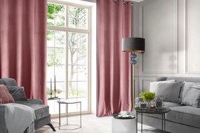 ZATEMŇOVACÍ ZÁVES NA KRÚŽKOCH ROSA 140X250 CM TMAVORUŽOVÁ