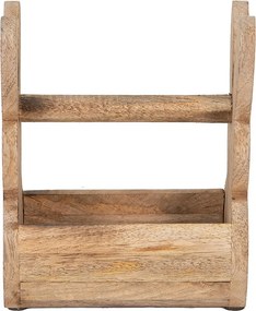 Drevená debnička so zajačikmi a madlom na prenášanie - 16*10*20 cm