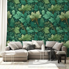 Tapeta zelené listy v klasickom štýle