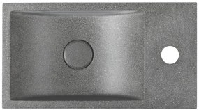 Sapho, CREST R betónové umývadlo vrátane výpusti, 40x22 cm, čierny granit, AR409