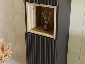Comad Doplnková kúpeľňová skrinka vysoká Nova Black 30 čierna mat