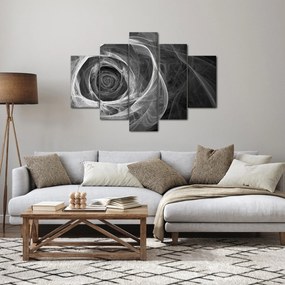 Obraz - Abstraktné ruže čiernobiela (150x105 cm)