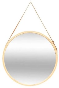 5five - Nástenné zrkadlo LOFT, priemer 50 cm, bambus