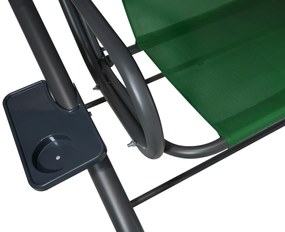 Záhradná hojdačka so strieškou, skladacia 2x1 so vzorom palmových listov