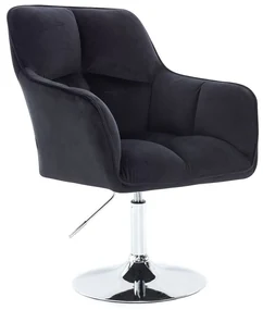 LuxuryForm DESIGN Kreslo AMALFI VELUR na striebornom tanieri - čierne