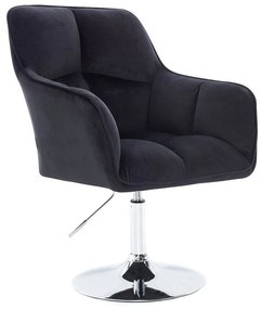 LuxuryForm DESIGN Kreslo AMALFI VELUR na striebornom tanieri - čierne
