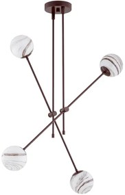 Argon 1842 - Luster na tyči ABSOS 4xE14/7W/230V alabaster hnedá