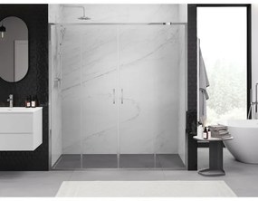 Mexen Exo, 2-krídlové posuvné 200x200 cm, 6mm číre sklo, chrómový profil, 8152-200-000-01-00