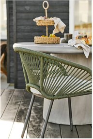 Zelená kovová/polstrovaná záhradná stolička Novella – House Nordic