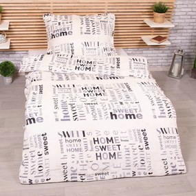 Kvalitex Plyšové obliečky Home sweet sivé Polyester, 140/200, 70/90 cm